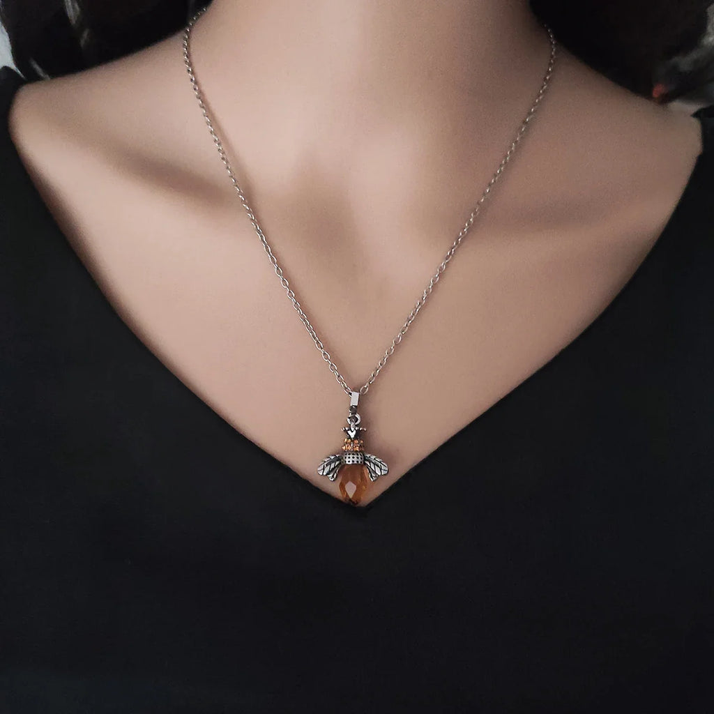 Vintage Bee Necklace & Earrings Set