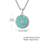 Turquoise Stone Pendant Necklace Set