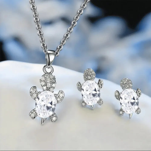 Beautiful Sea Turtle Necklace with Bonus Earrings – Limited Time Offer