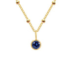Dainty Birthstone Necklace with Beaded Chain