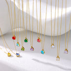 Crystal Teardrop Birthstone Necklace