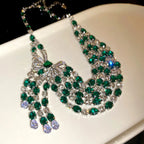Vintage Bow Diamond Pendant Necklace