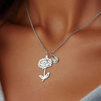Birthstone Birth Flower Necklace Personalized