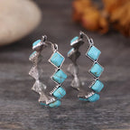 Vintage Turquoise Hoop Earrings