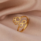 Adjustable Infinity Paw Ring – Stainless Steel