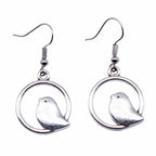 Vintage Bird Charm Drop Earrings – Handmade Boho Jewelry