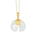 Hetian Jade Elephant Pendant Necklace – 18K Gold Plated Chain for Women