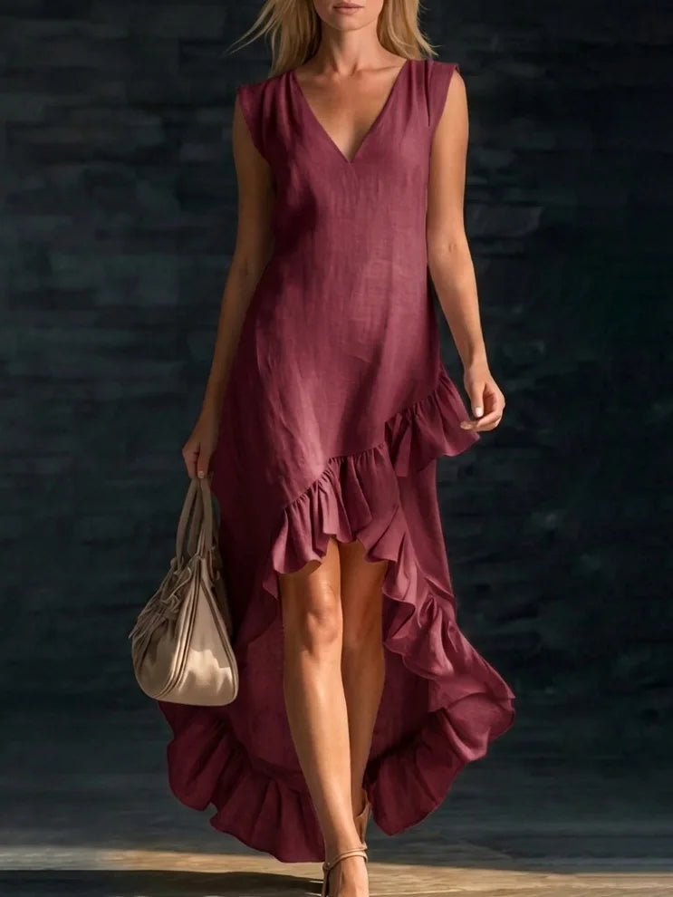 Rowan Sleeveless Ruffle Hem Maxi Dress