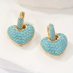 Elegant Turquoise Heart Earrings