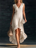 Rowan Sleeveless Ruffle Hem Maxi Dress
