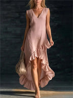 Rowan Sleeveless Ruffle Hem Maxi Dress