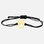 Paw Print Cord Bracelet – Adjustable Black and Red Design