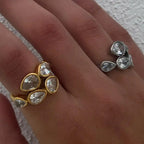 Five Stone Teardrop Cluster Ring