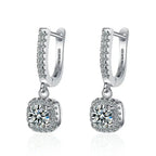 Classic White Gold Stone Earrings