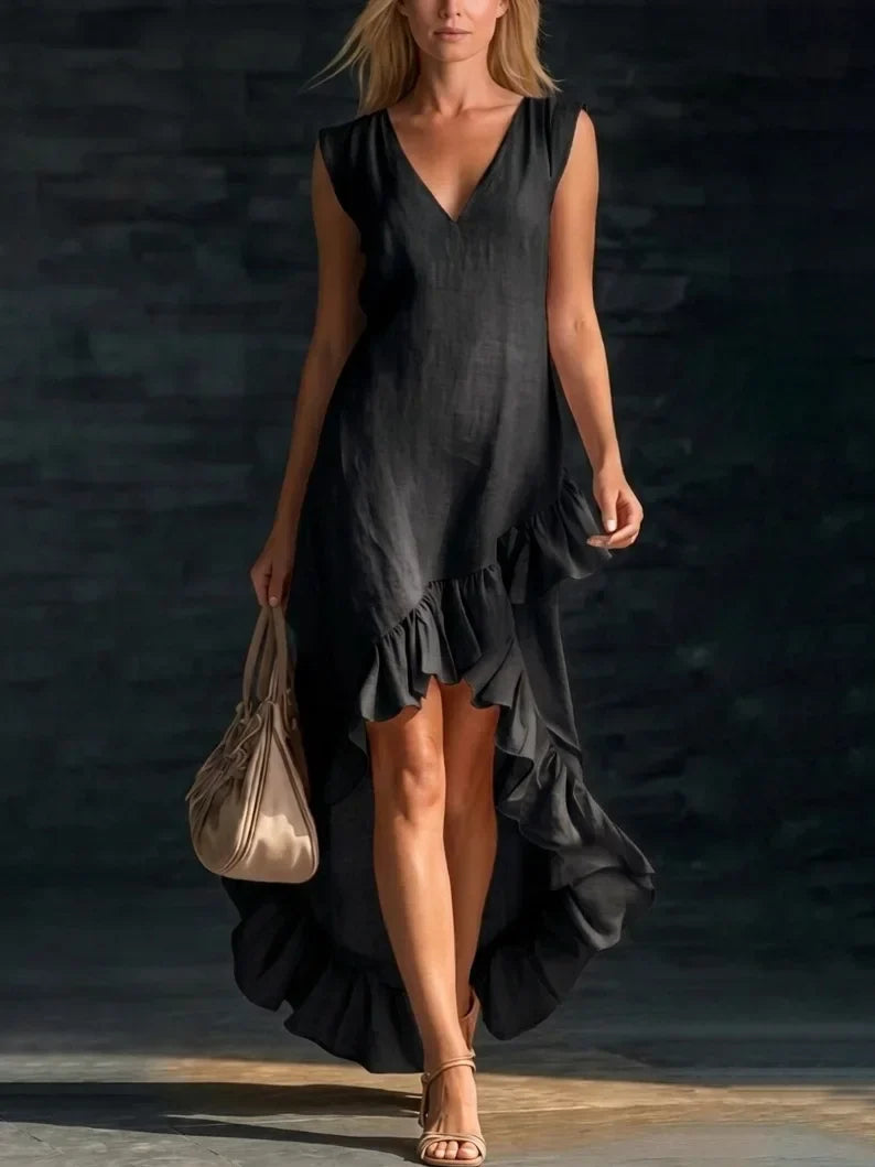 Rowan Sleeveless Ruffle Hem Maxi Dress