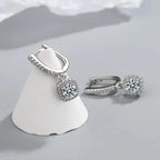 Classic White Gold Stone Earrings