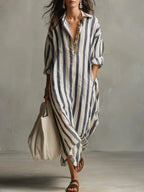 Scout Striped Shirt Maxi Dress