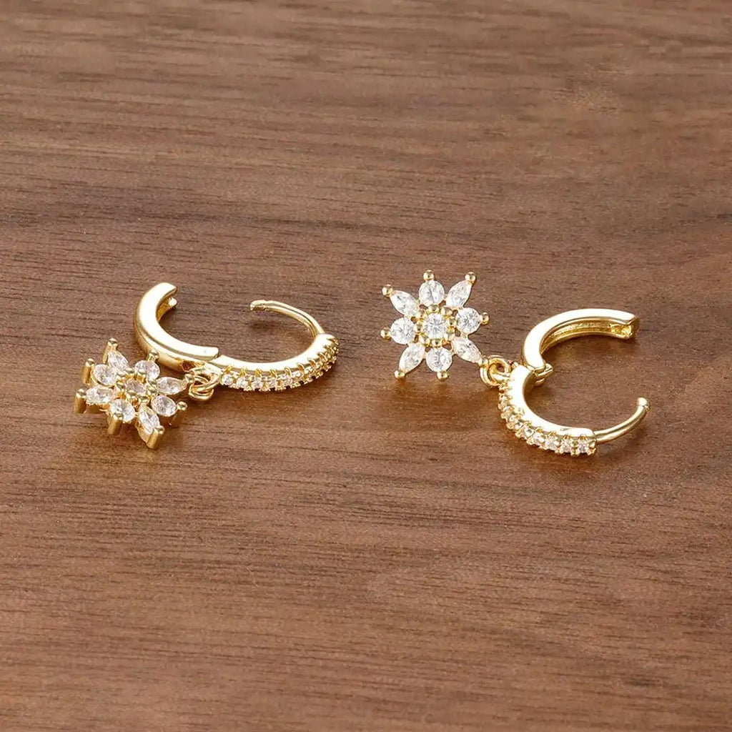 Classic Crystal Snowflake Drop Earrings