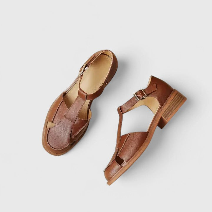Thalina | Elegant Cowhide & Pigskin Mary Jane Sandals