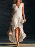 Rowan Sleeveless Ruffle Hem Maxi Dress