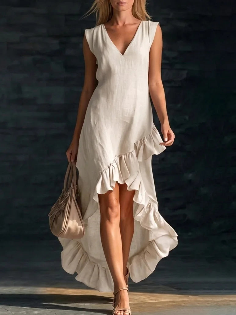 Rowan Sleeveless Ruffle Hem Maxi Dress