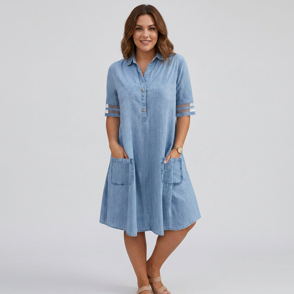 Brittany - Figure Flattering Denim Dress