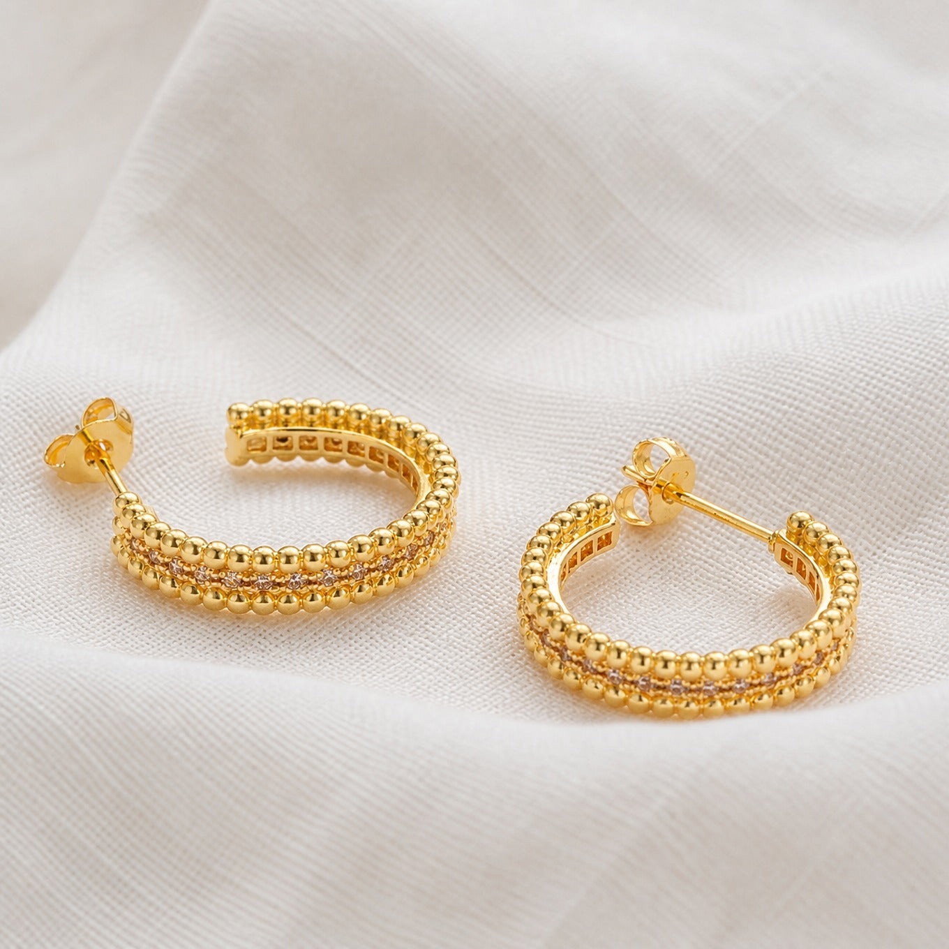 Studded Crystal Hoop Earrings