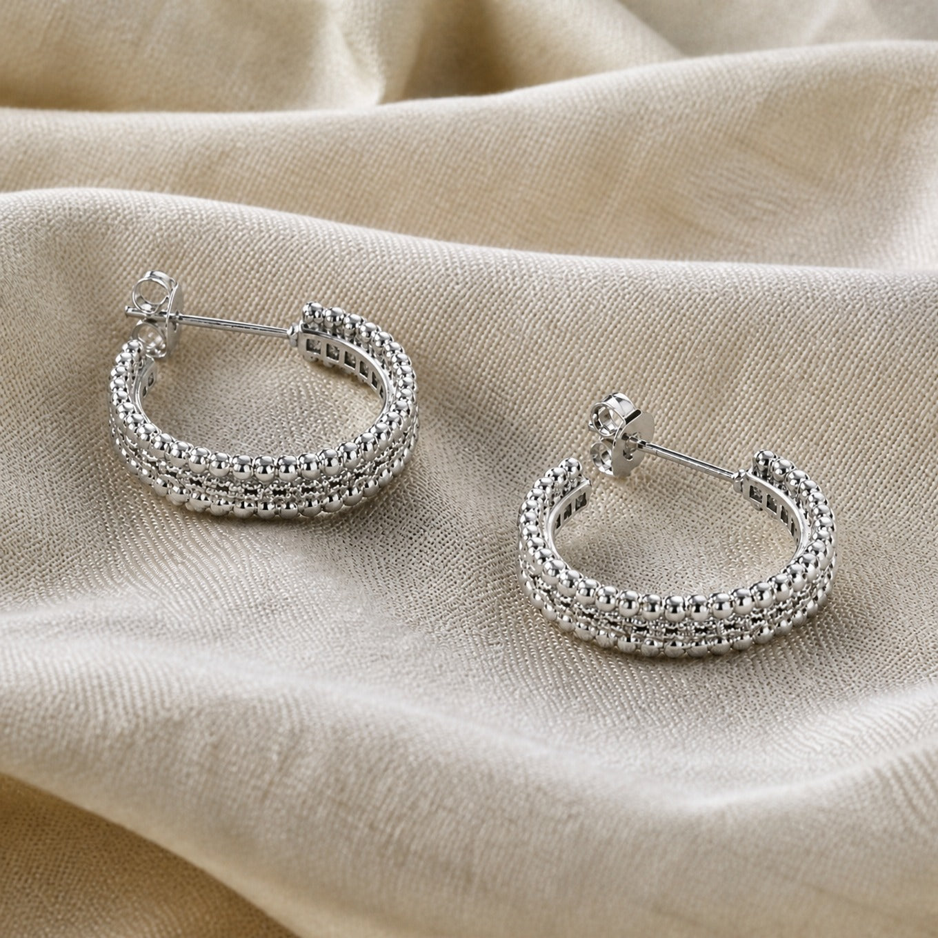 Studded Crystal Hoop Earrings