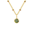 Dainty Birthstone Necklace with Beaded Chain