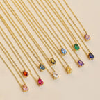 Crystal Teardrop Birthstone Necklace