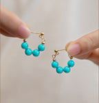 Premium Turquoise Art Hoop Earrings