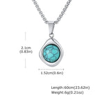 Turquoise Stone Pendant Necklace Set