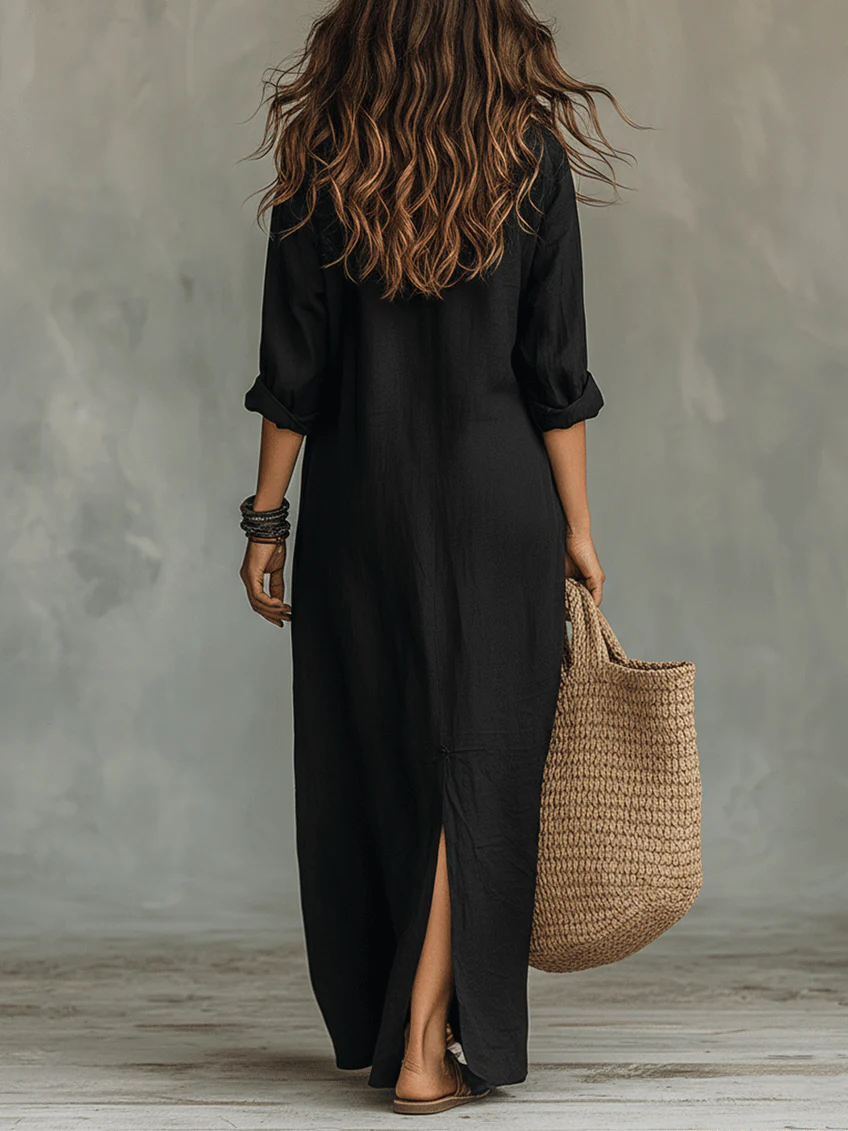 Soline Button-Down Maxi Dress