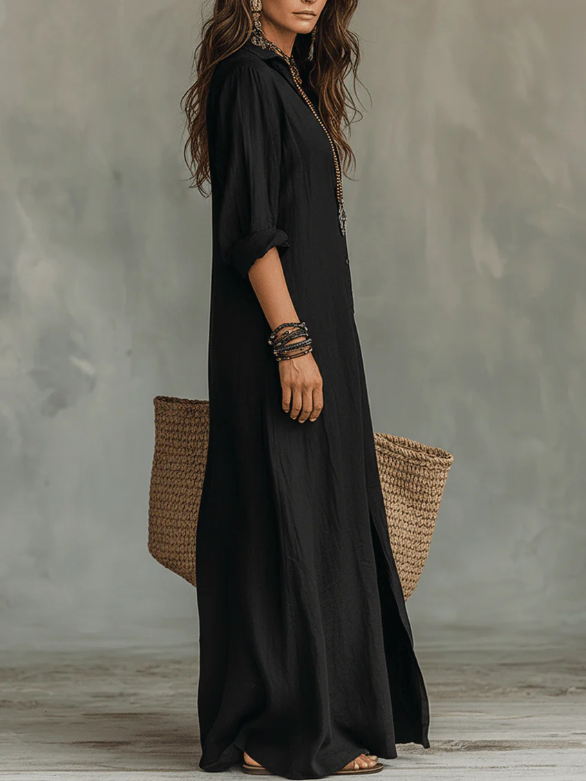 Soline Button-Down Maxi Dress