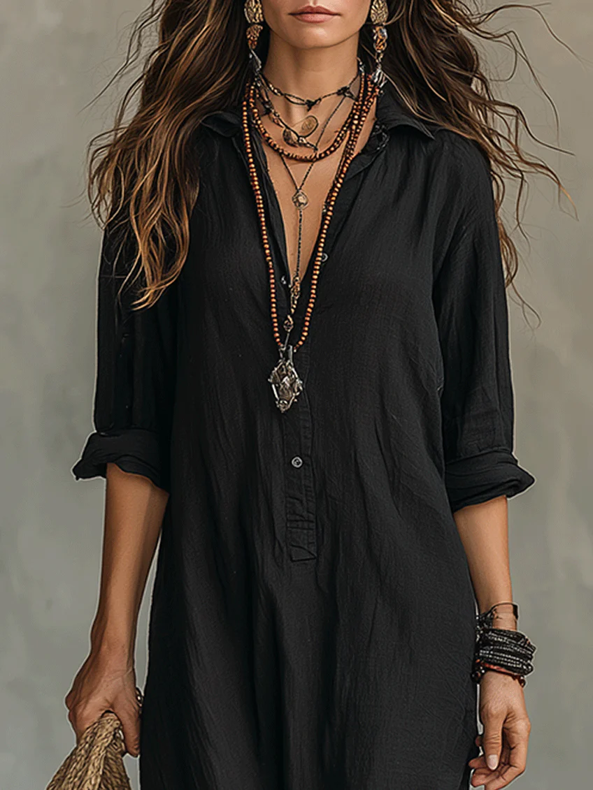 Soline Button-Down Maxi Dress