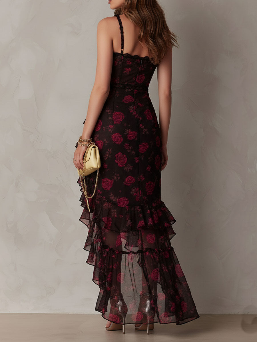 Lowe Floral Ruffle Hem Dress