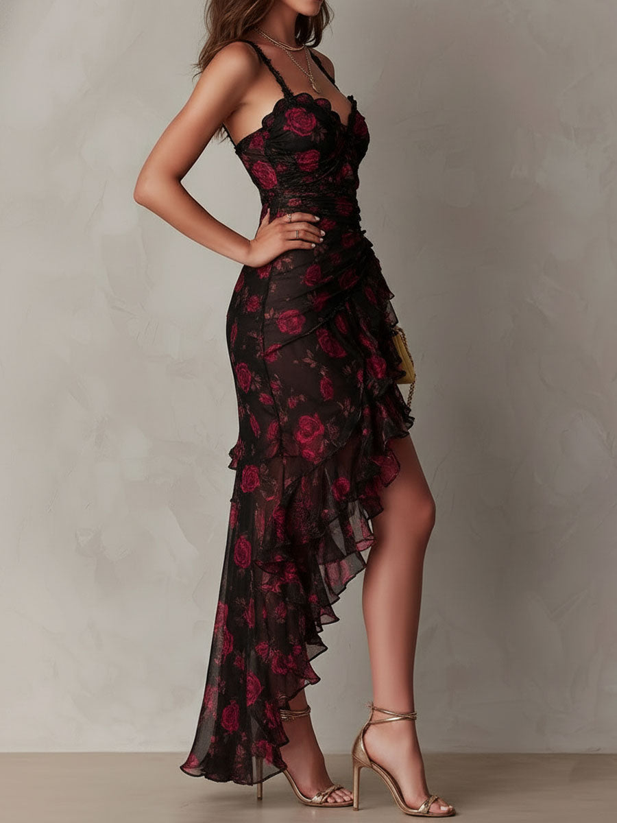 Lowe Floral Ruffle Hem Dress