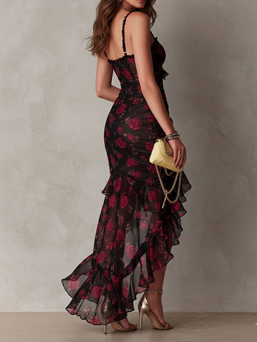 Lowe Floral Ruffle Hem Dress