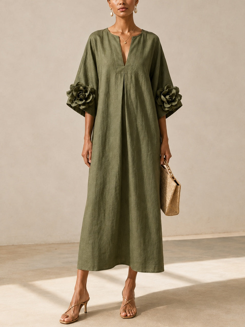 Juniper Rose-Cuff Maxi Dress
