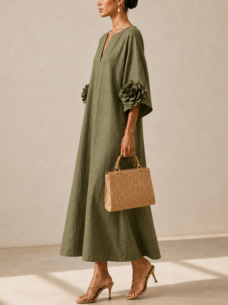 Juniper Rose-Cuff Maxi Dress