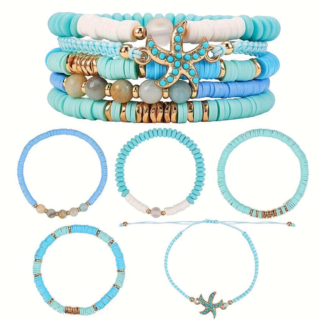 Luxe Turquoise Coastal Bracelet Set of 5