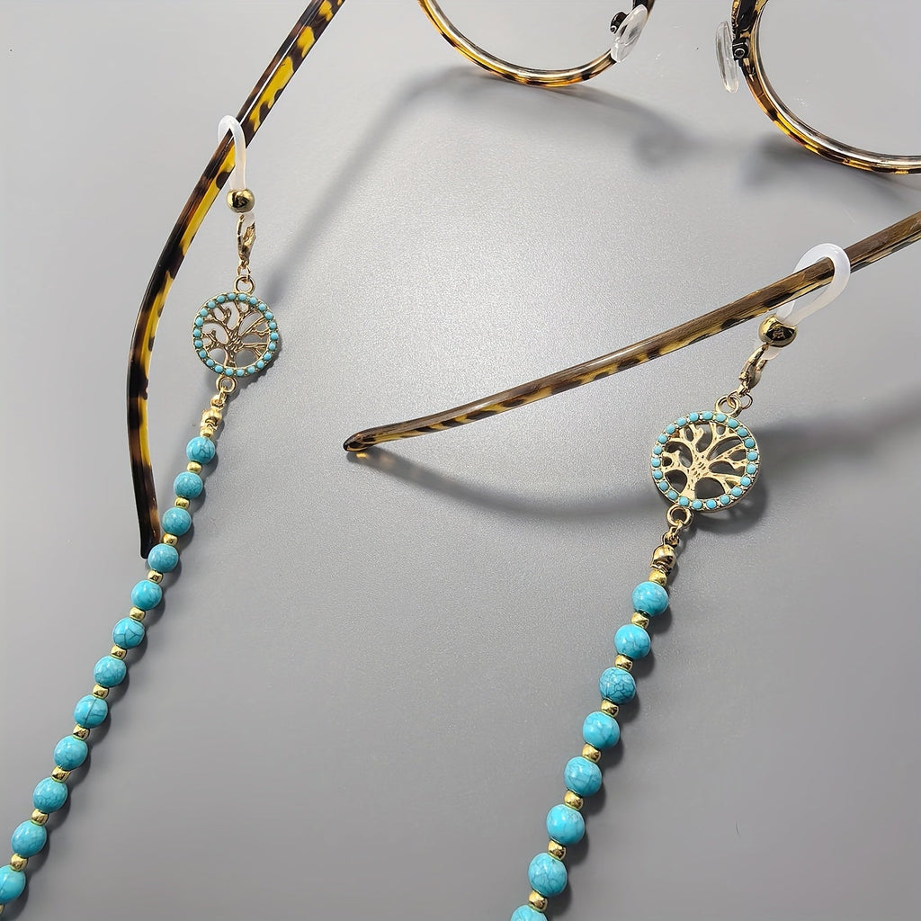 Vintage Turquoise Tree of Life Glasses Chain