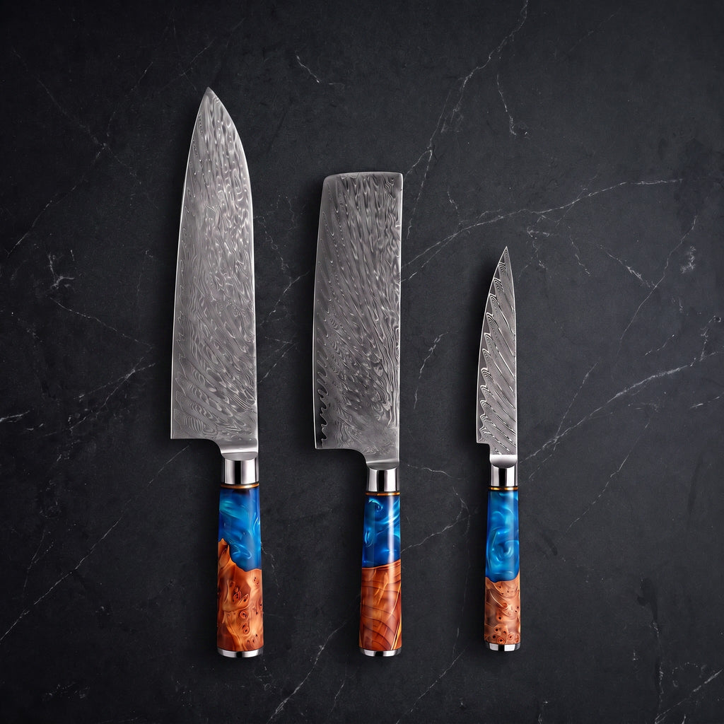 Amagiri Knife Trio (Gyuto, Nakiri & Petty)