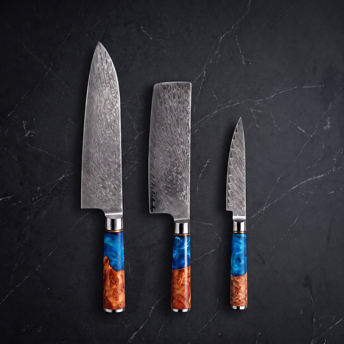 Amagiri Knife Trio (Gyuto, Nakiri & Petty)