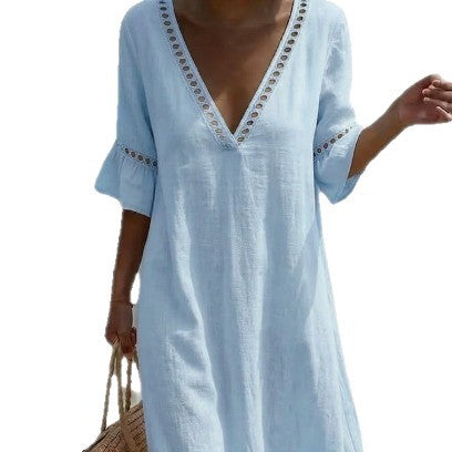 Elara Breezy Seaside Maxi Dress