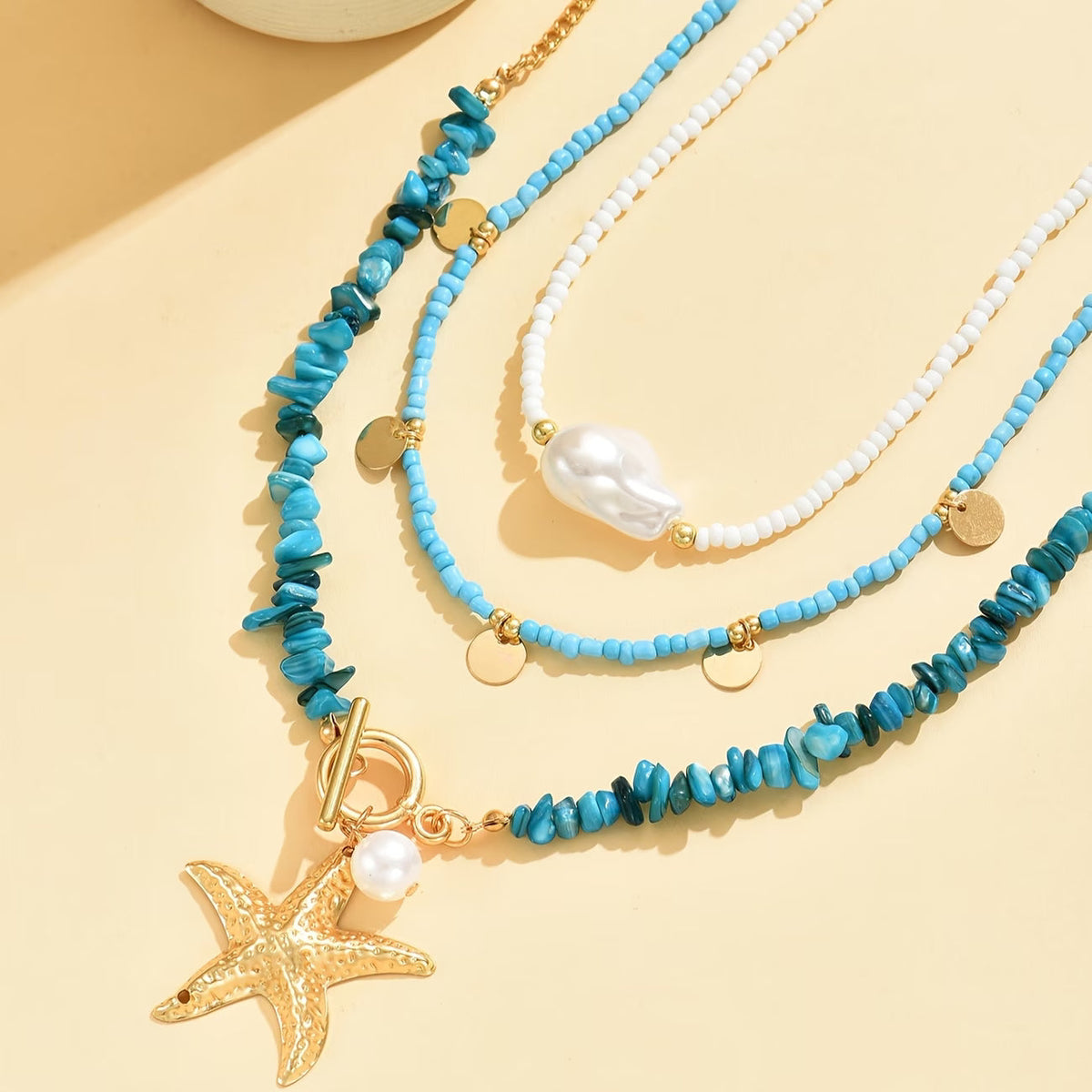Premium Pearl and Turquoise Coastal Necklace