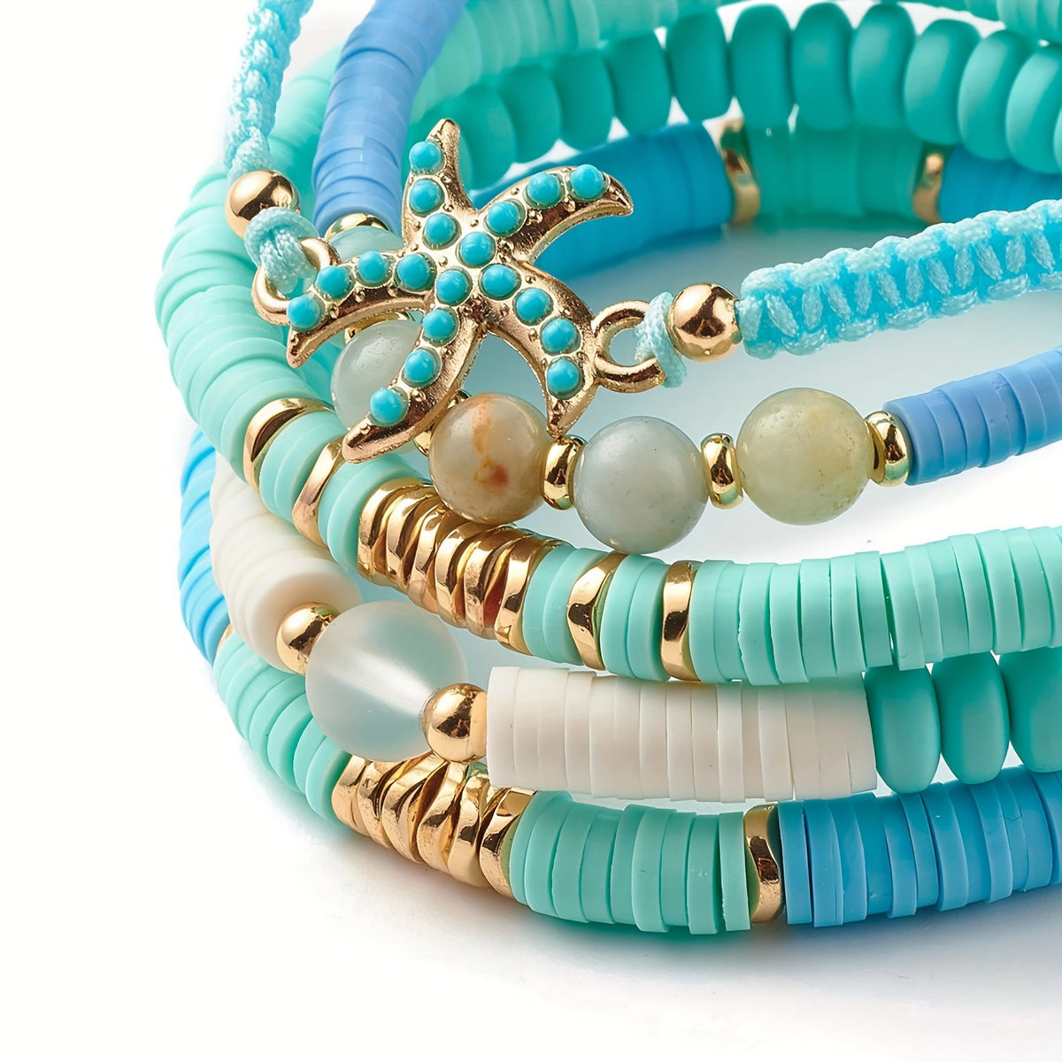 Luxe Turquoise Coastal Bracelet Set of 5