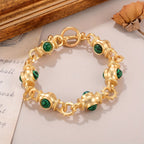 Elegant Turquoise Cabochon Link Bracelet