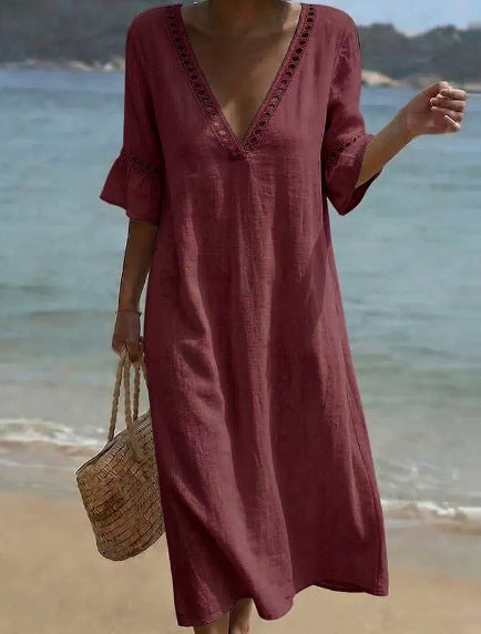 Elara Breezy Seaside Maxi Dress