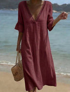 Elara Breezy Seaside Maxi Dress